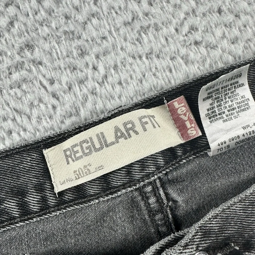 VINTAGE‎ Levi's 505 Jeans Mens 40x32 (Fits 36x30) Black Regular Fit Faded